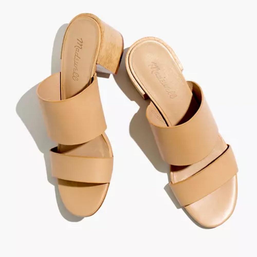 Madewell Kiera Mule Sandal Block Heel Vintage Beig